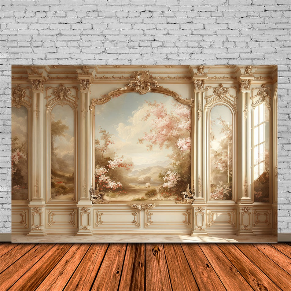 Vintage Wall Backdrop Scenic Garden Palace Wall Backdrop MRR7-217