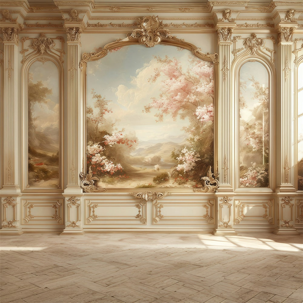 Vintage Wall Backdrop Scenic Garden Palace Wall Backdrop MRR7-217