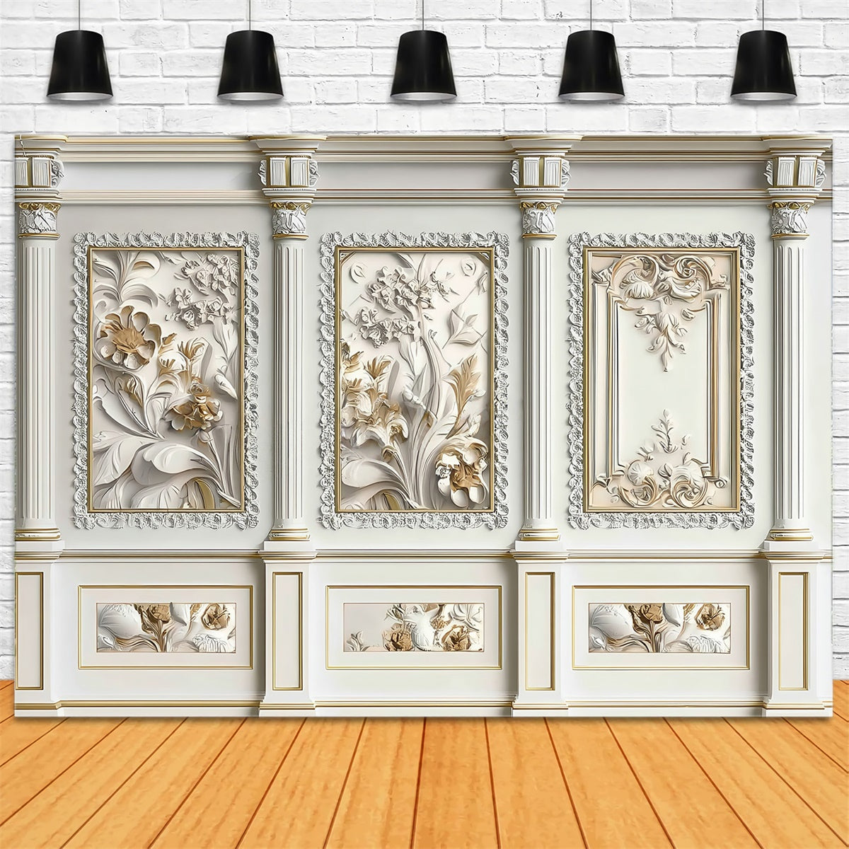 Vintage Photo Backdrop Classic Ivory Bloom Relief Backdrop MRR7-218