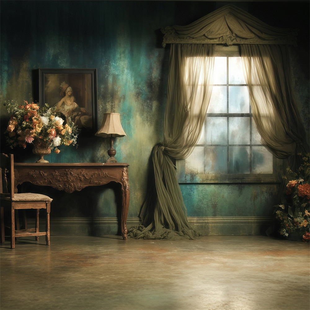 Victorian Photo Backdrop Floral Room Vintage Backdrops MRR7-220