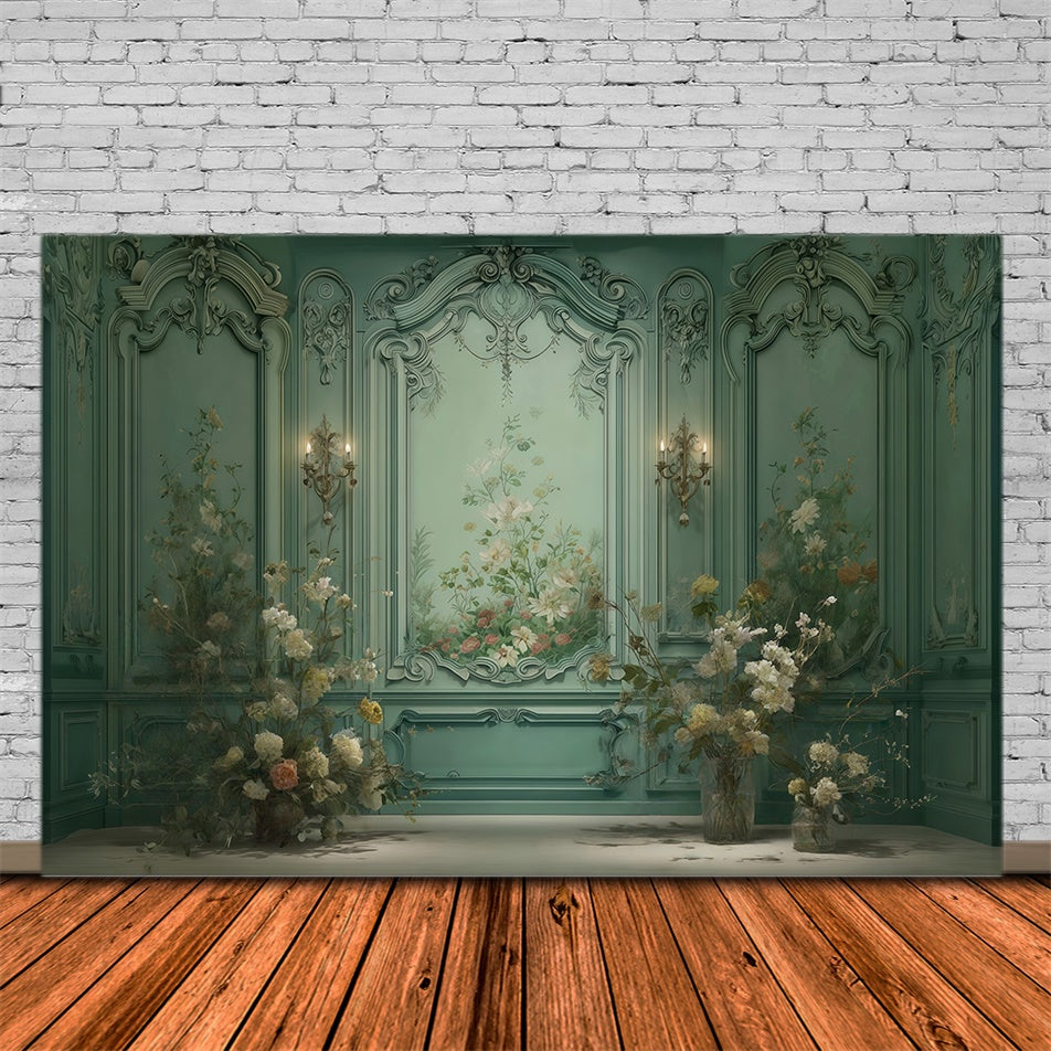 Vintage Wall Backdrop Elegant Enchanted Floral Backdrop MRR7-222
