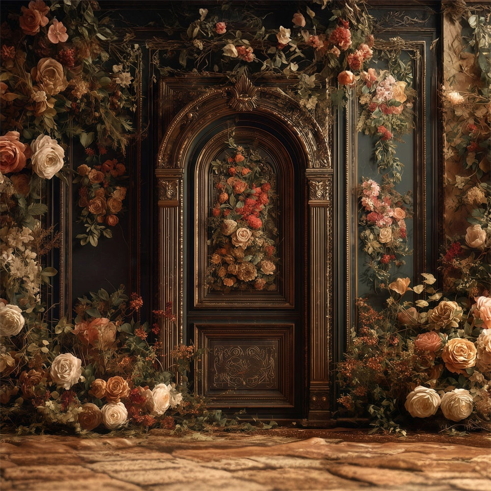 Antique Photo Backdrop Regal Arch Bloom Vintage Backdrop MRR7-223