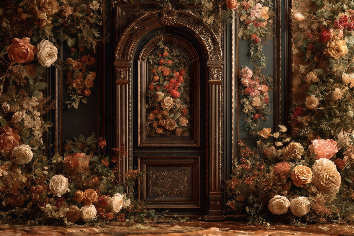 Antique Photo Backdrop Regal Arch Bloom Vintage Backdrop MRR7-223