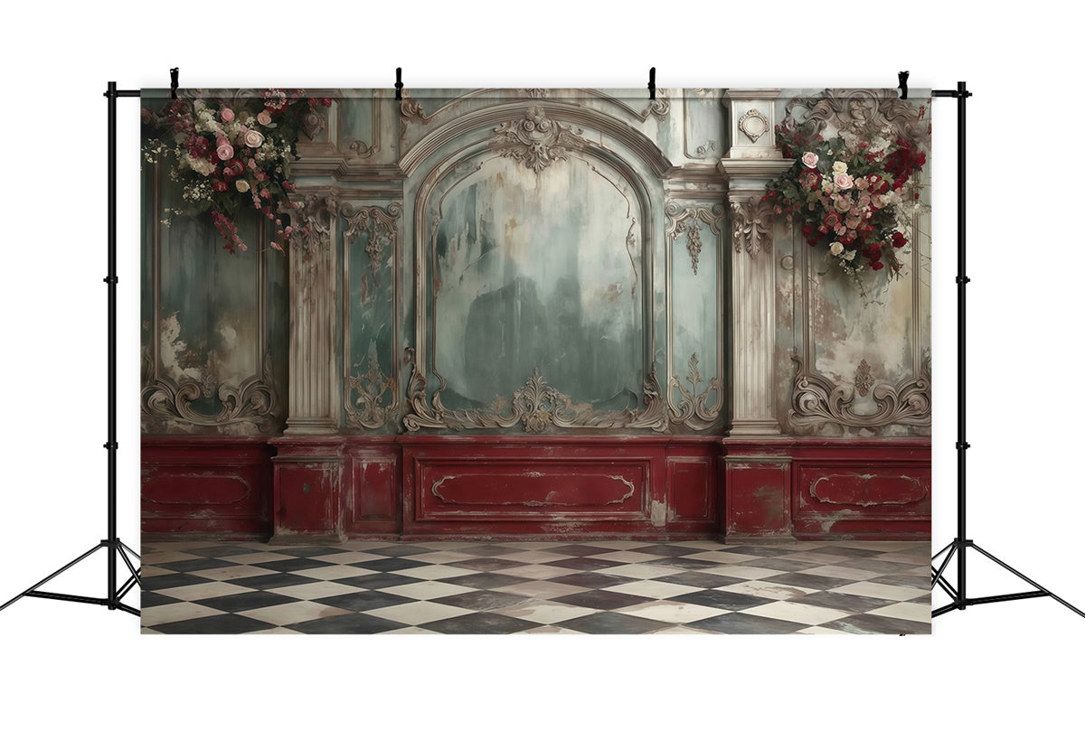 Vintage Wall Backdrop Faded Palace Romance Backdrop MRR7-229