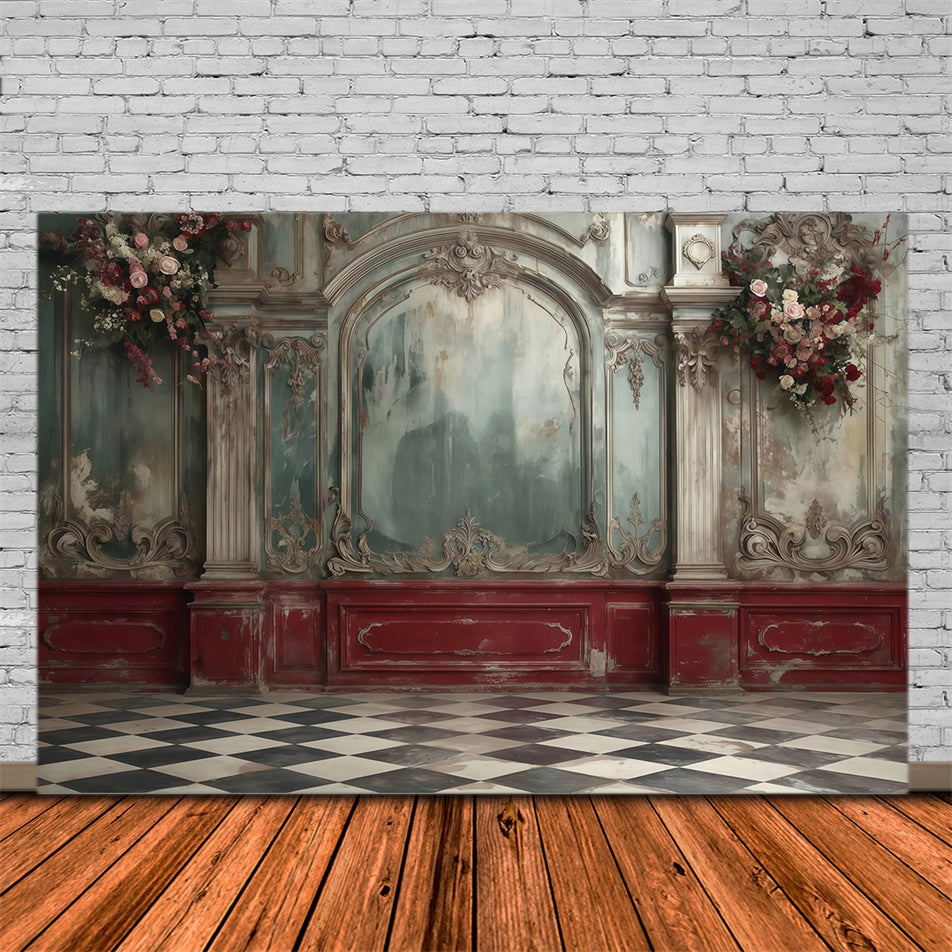 Vintage Wall Backdrop Faded Palace Romance Backdrop MRR7-229