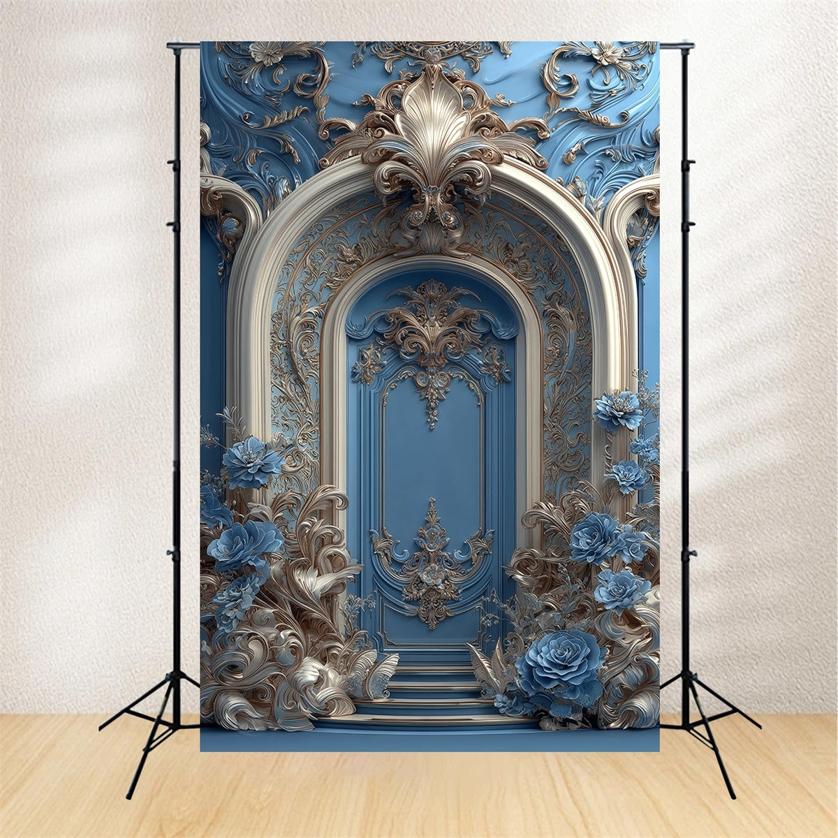 Vintage Backdrop Sapphire Garden Wall Rococo Backdrop MRR7-237