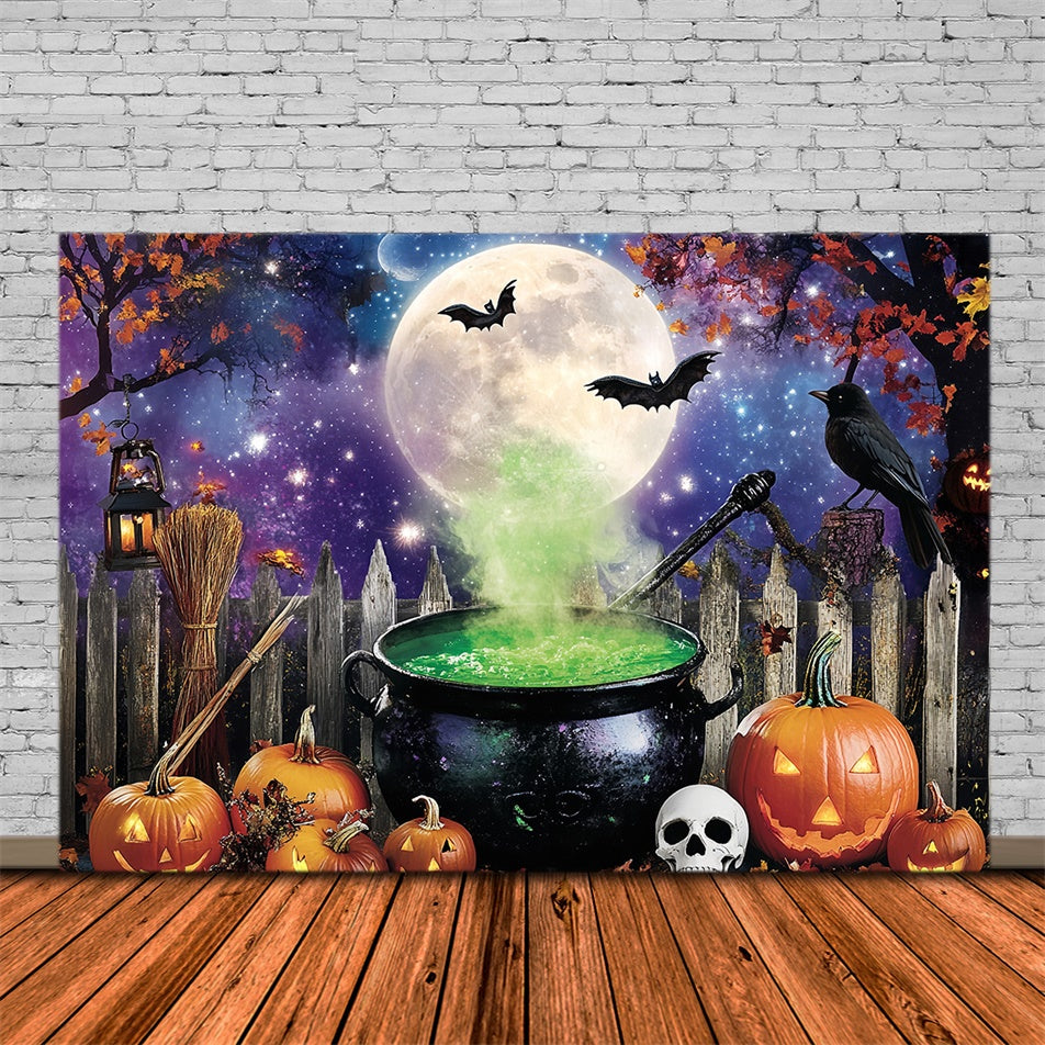 Halloween Moon Backdrop Enchanted Potion Yard Backdrop MRR7-24