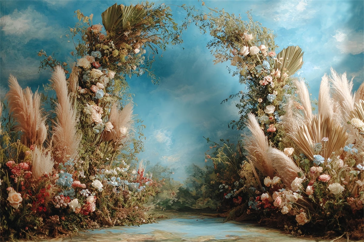 Bohemian Photo Backdrop Sky Archway Garden Backdrop MRR7-241