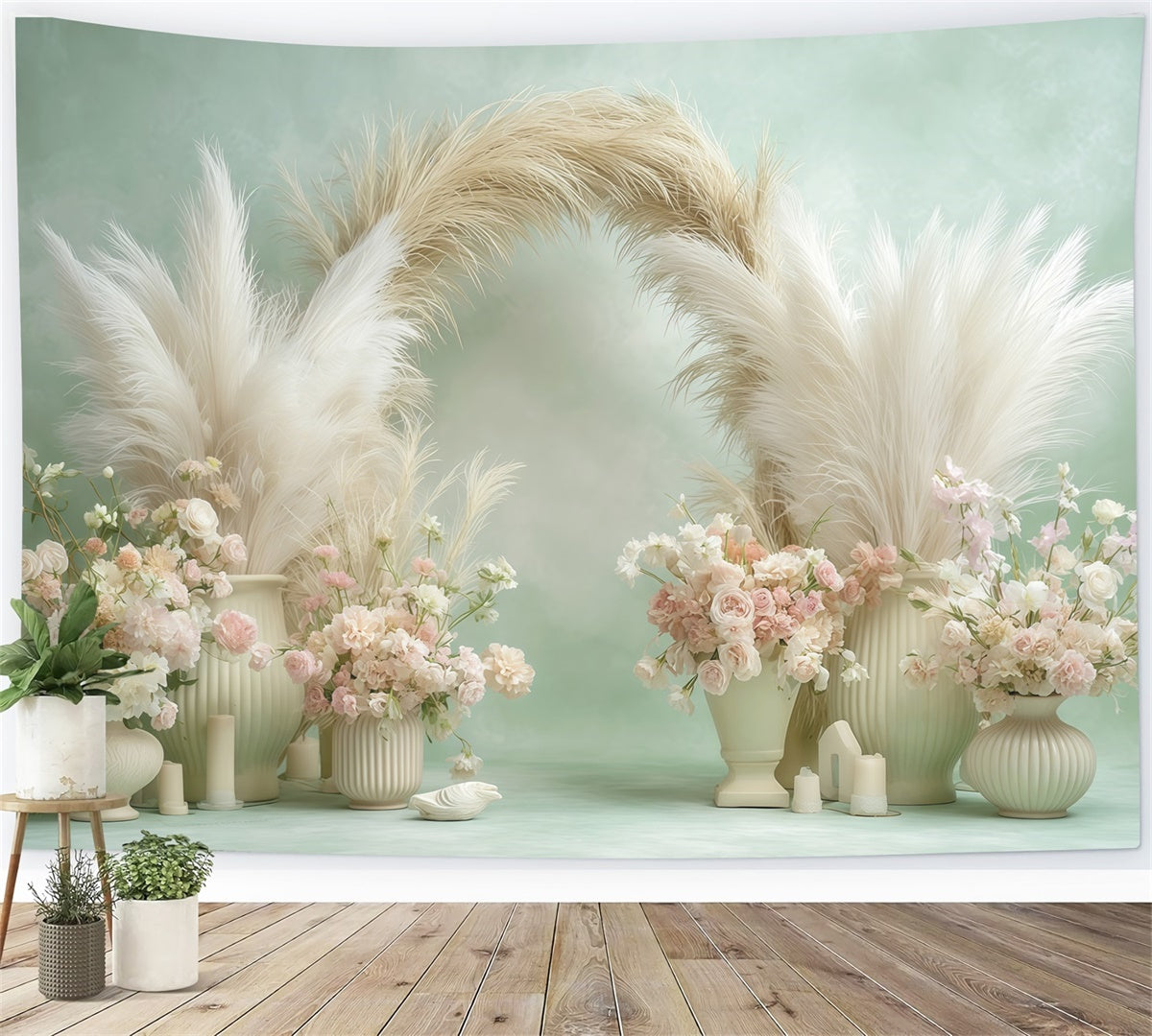 Boho Backdrop Photography Creamy Petal Vase Backdrop MRR7-242