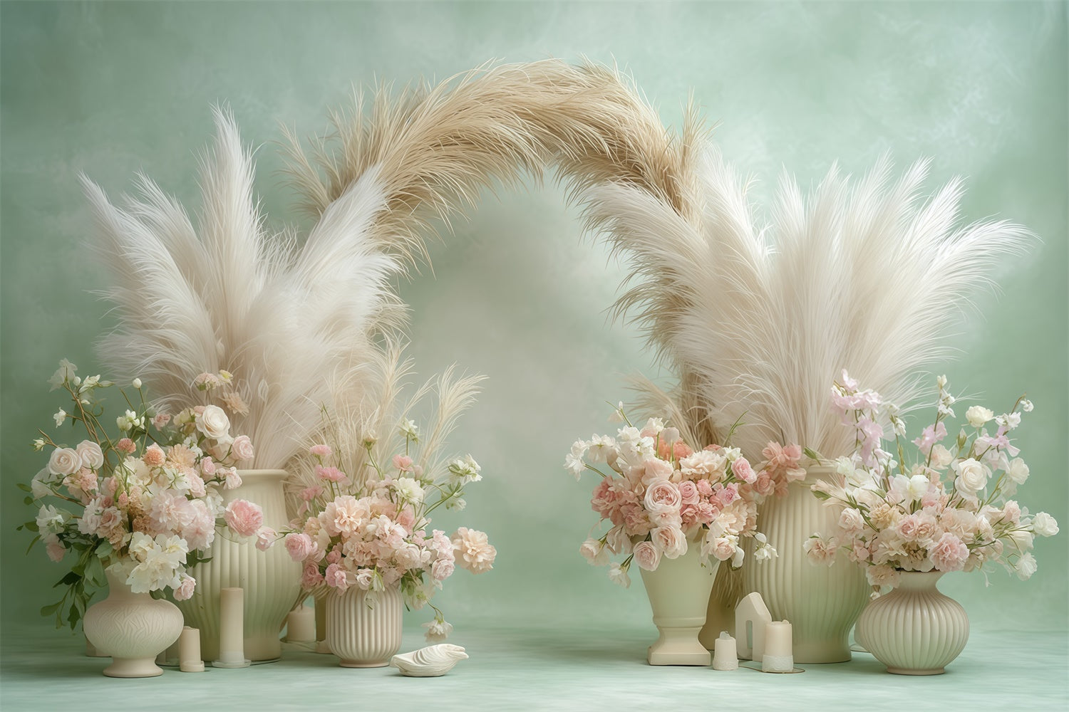 Boho Backdrop Photography Creamy Petal Vase Backdrop MRR7-242