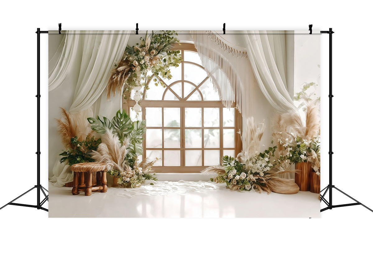 Boho Photo Backdrop Rustic Charm Window Backdrop MRR7-244
