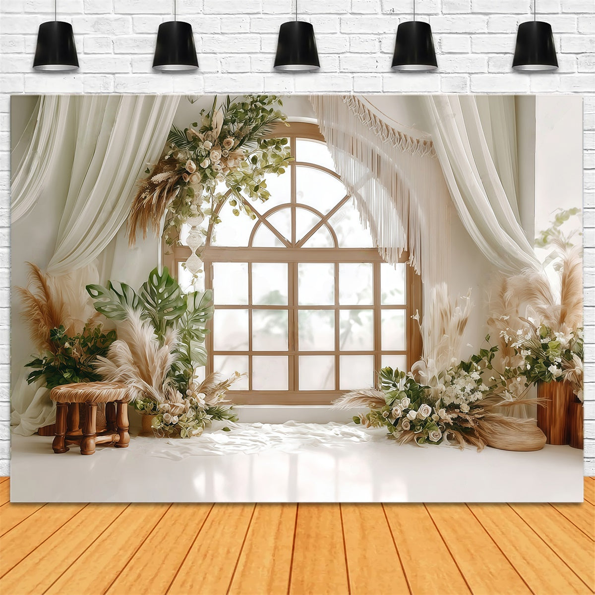 Boho Photo Backdrop Rustic Charm Window Backdrop MRR7-244