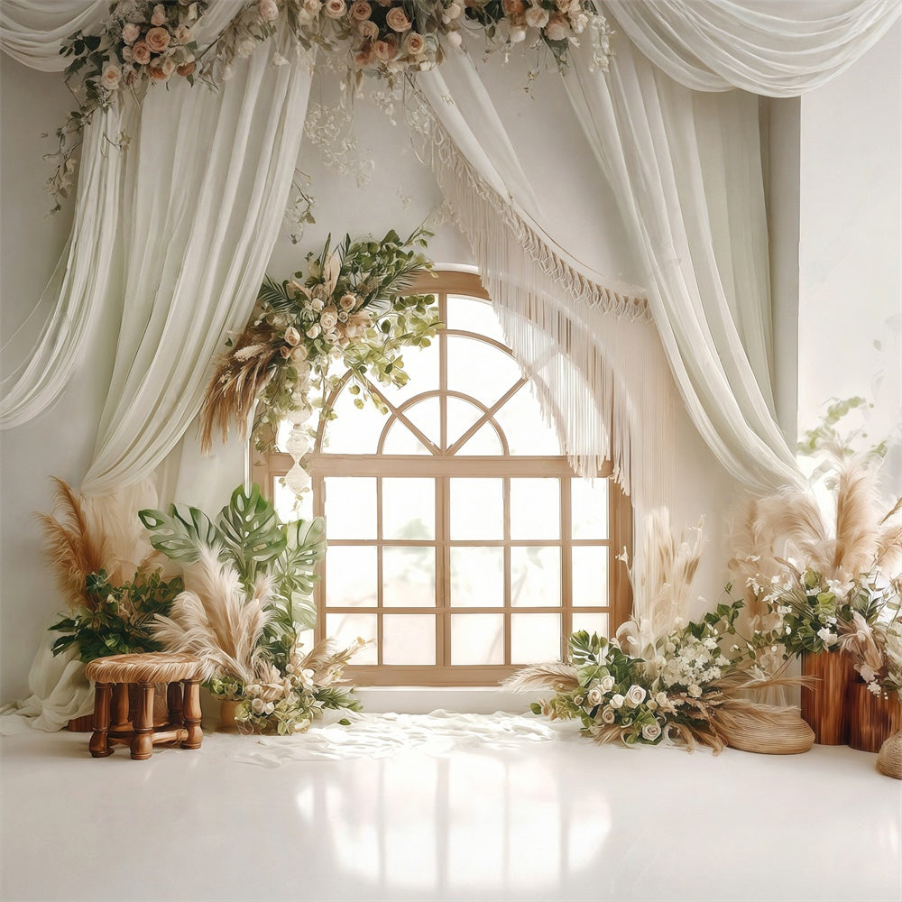 Boho Photo Backdrop Rustic Charm Window Backdrop MRR7-244