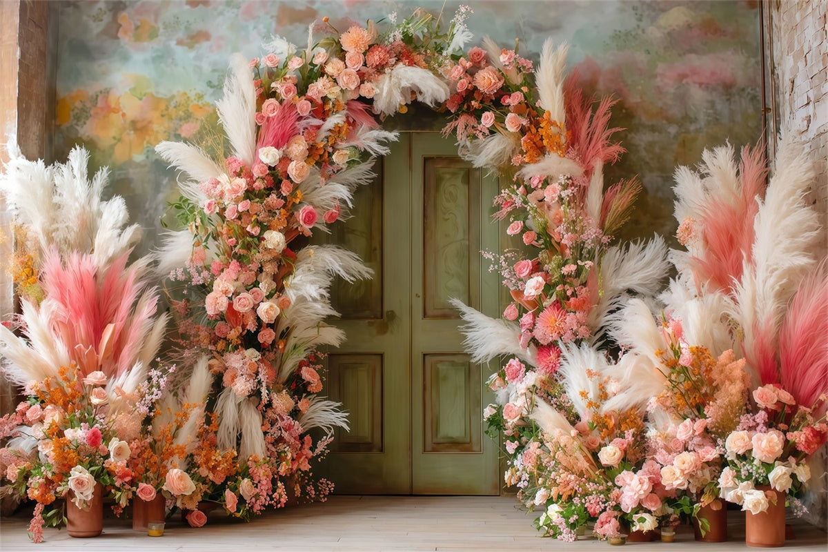 Bohemian Style Backdrop Vintage Rose Portal Backdrop MRR7-245
