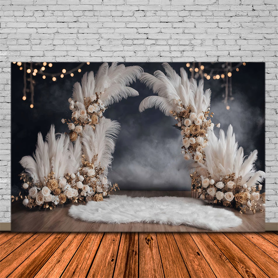 Boho Photo Backdrop Rustic Glam Lighted Backdrop MRR7-247