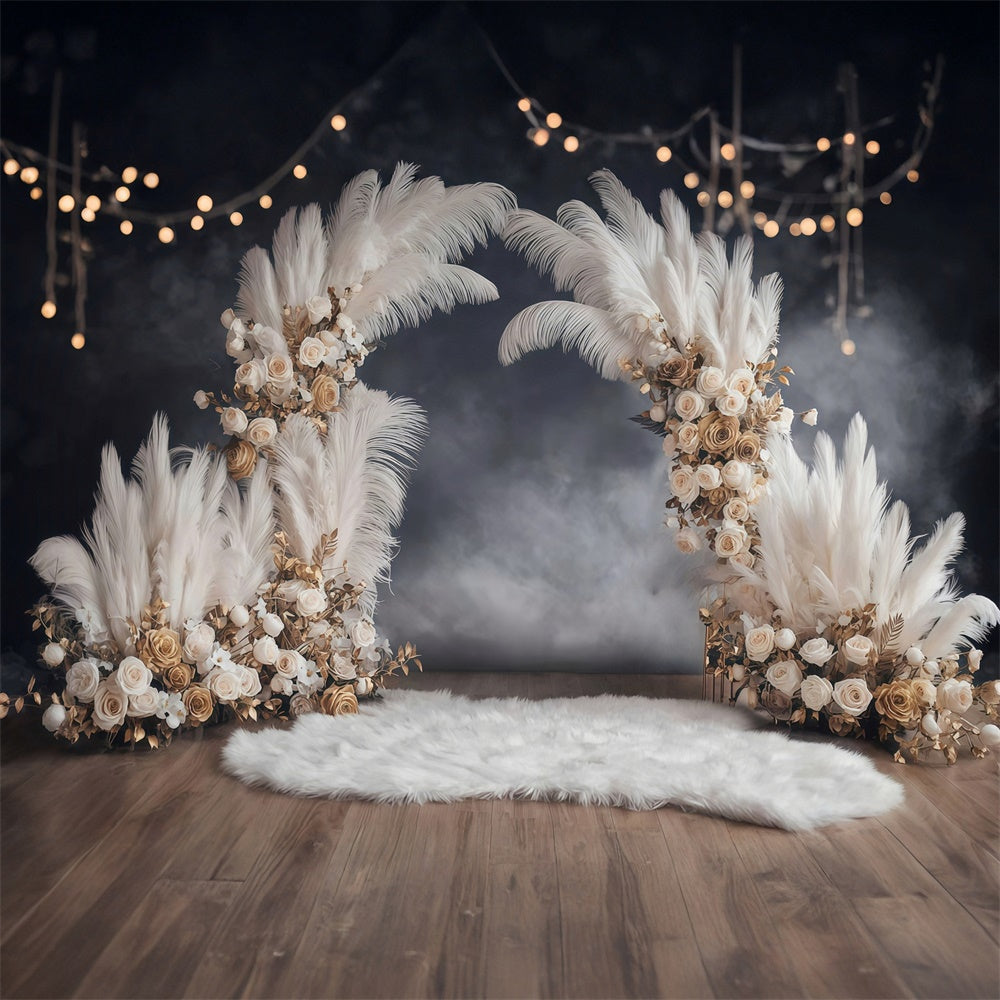 Boho Photo Backdrop Rustic Glam Lighted Backdrop MRR7-247