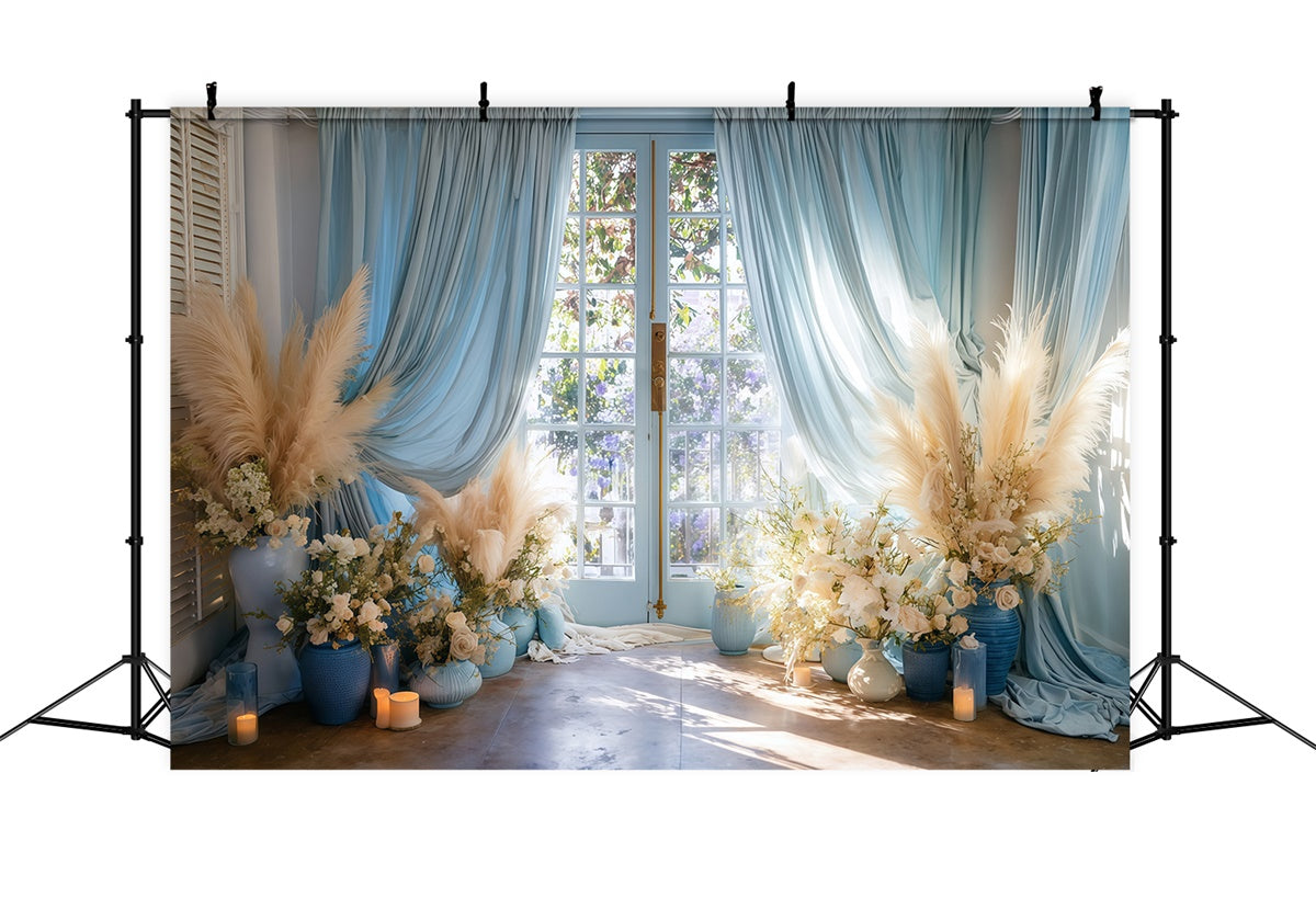 Bohemian Photo Backdrop French Window Floral Backdrop MRR7-251