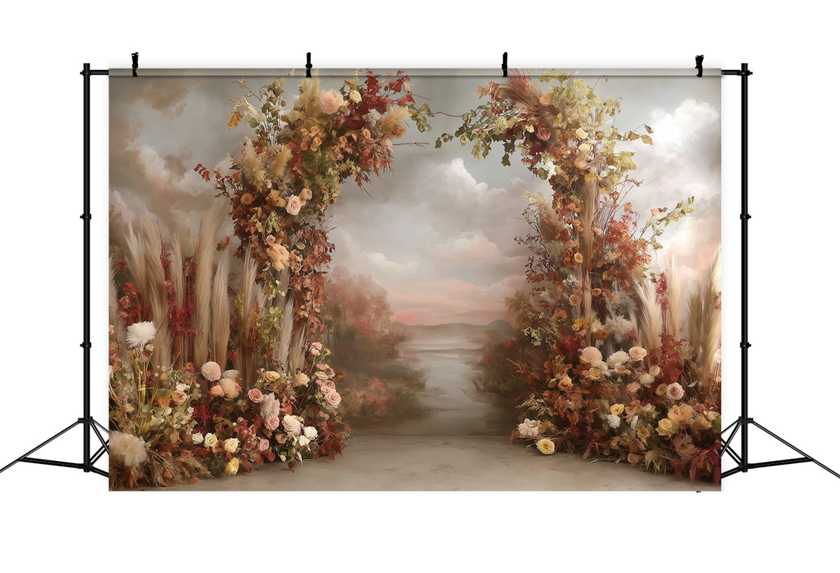Bohemian Style Backdrop Dusk Meadow Archway Backdrop MRR7-252