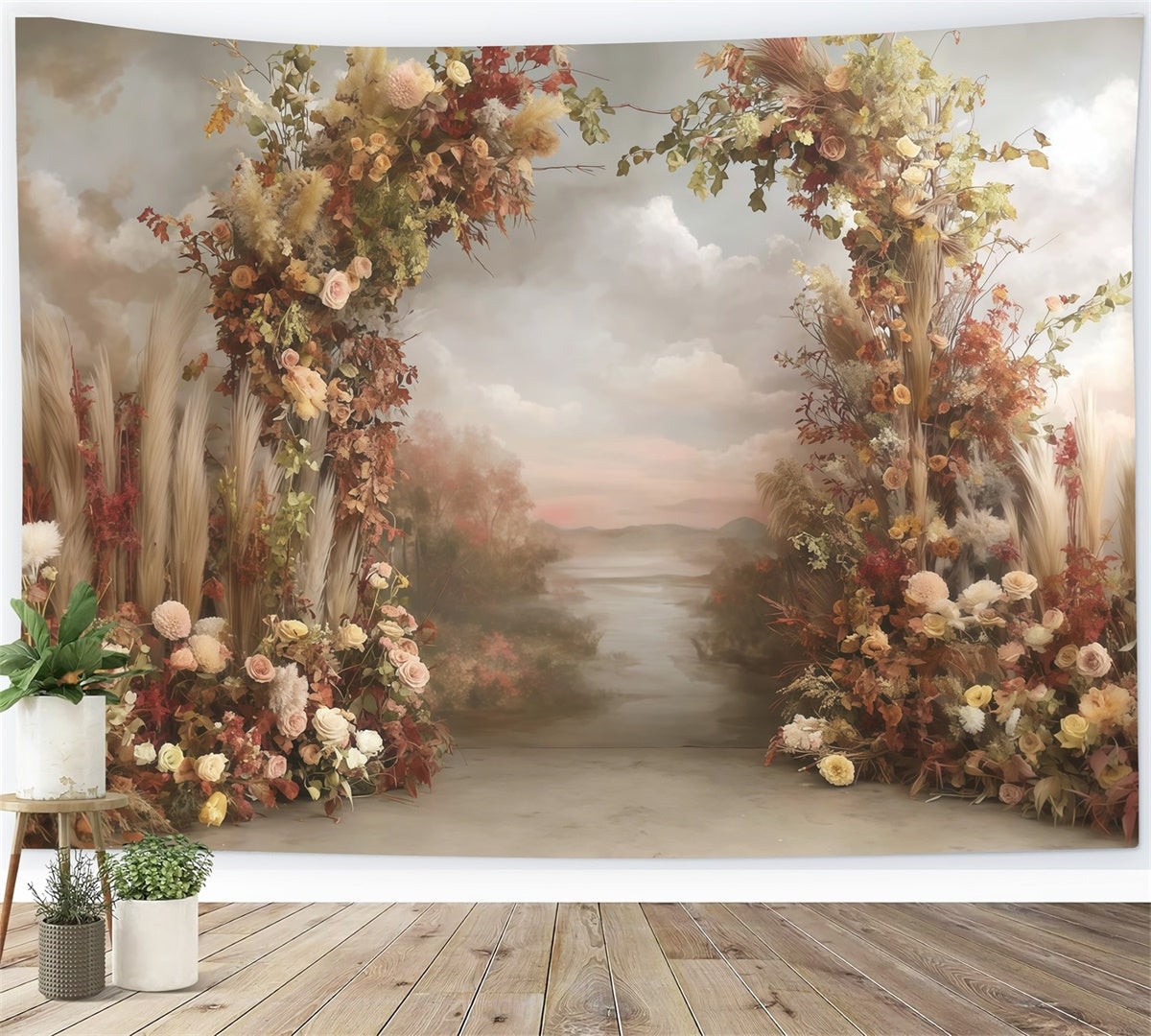 Bohemian Style Backdrop Dusk Meadow Archway Backdrop MRR7-252