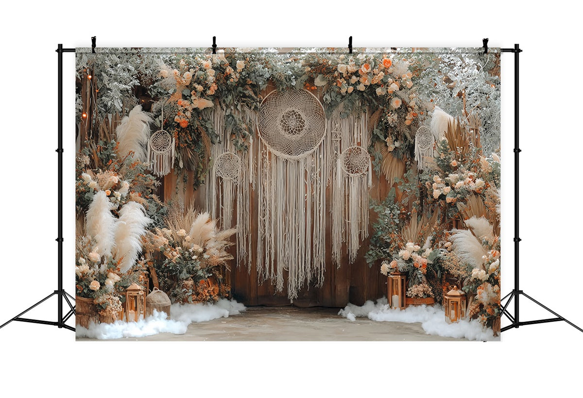 Boho Backdrops Floral Boho Dreamcatcher Backdrop MRR7-258