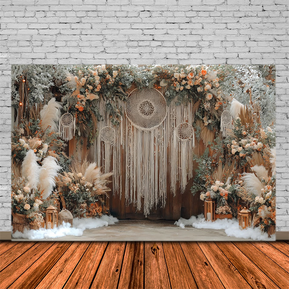Boho Backdrops Floral Boho Dreamcatcher Backdrop MRR7-258