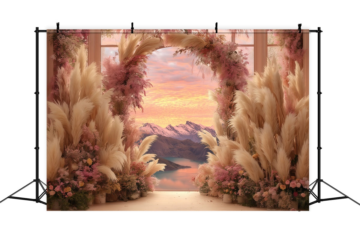 Bohemian Style Backdrop Sunset Mountain View Backdrop MRR7-260
