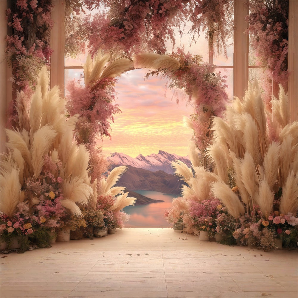 Bohemian Style Backdrop Sunset Mountain View Backdrop MRR7-260