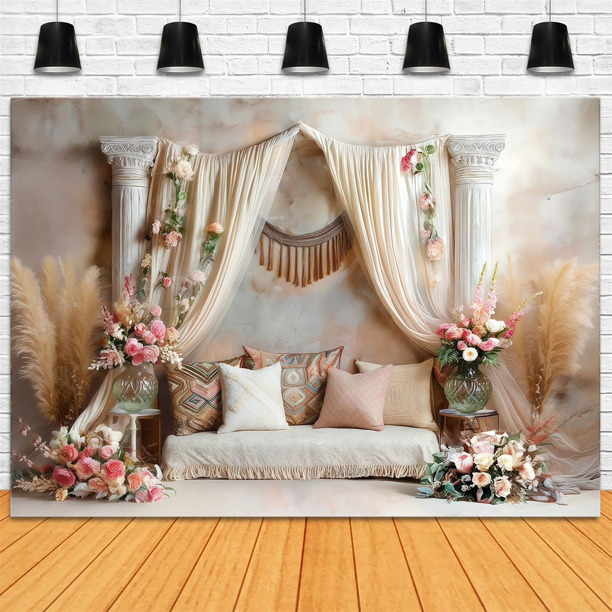 Boho Photography Backdrop Blush Roman Garden Backdrop MRR7-268