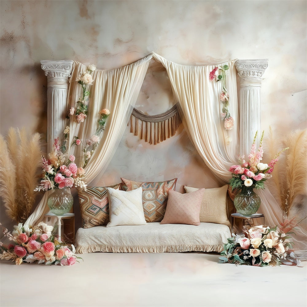 Boho Photography Backdrop Blush Roman Garden Backdrop MRR7-268