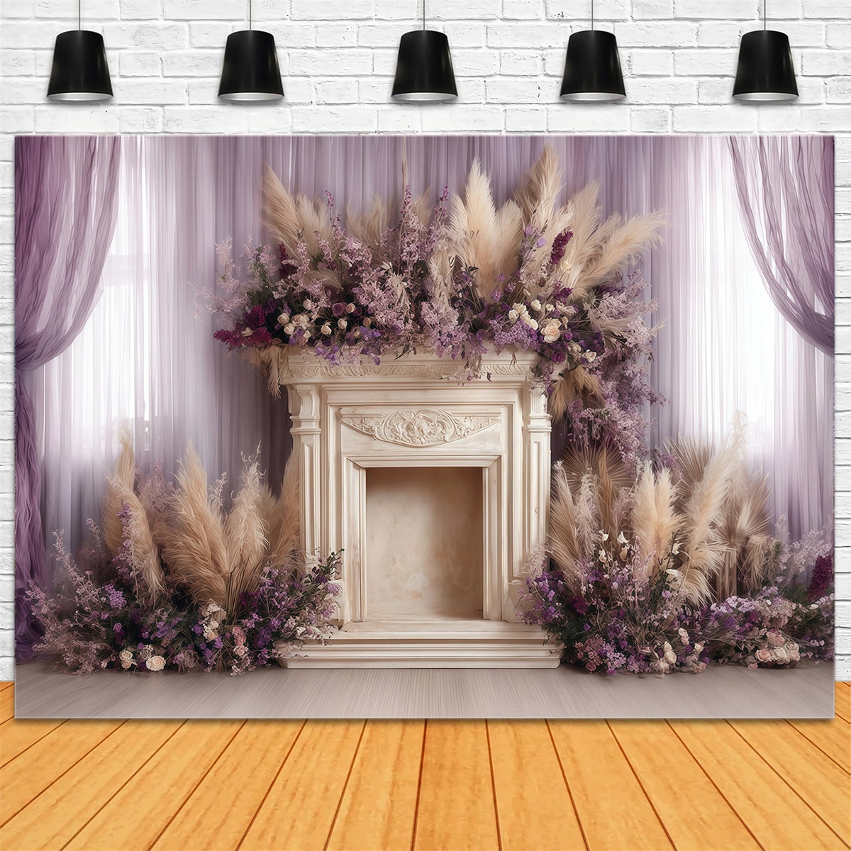 Bohemian Backdrops Bloom Fireplace Grace Backdrop MRR7-270