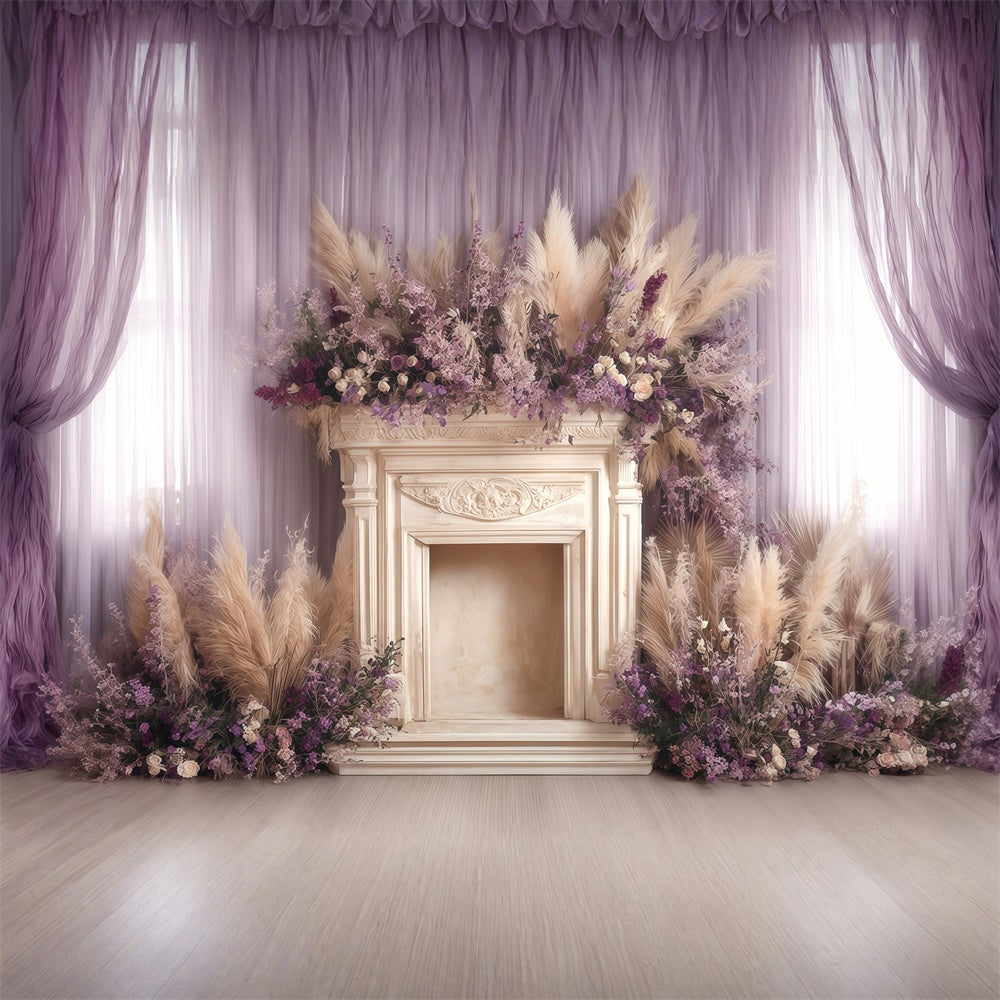 Bohemian Backdrops Bloom Fireplace Grace Backdrop MRR7-270