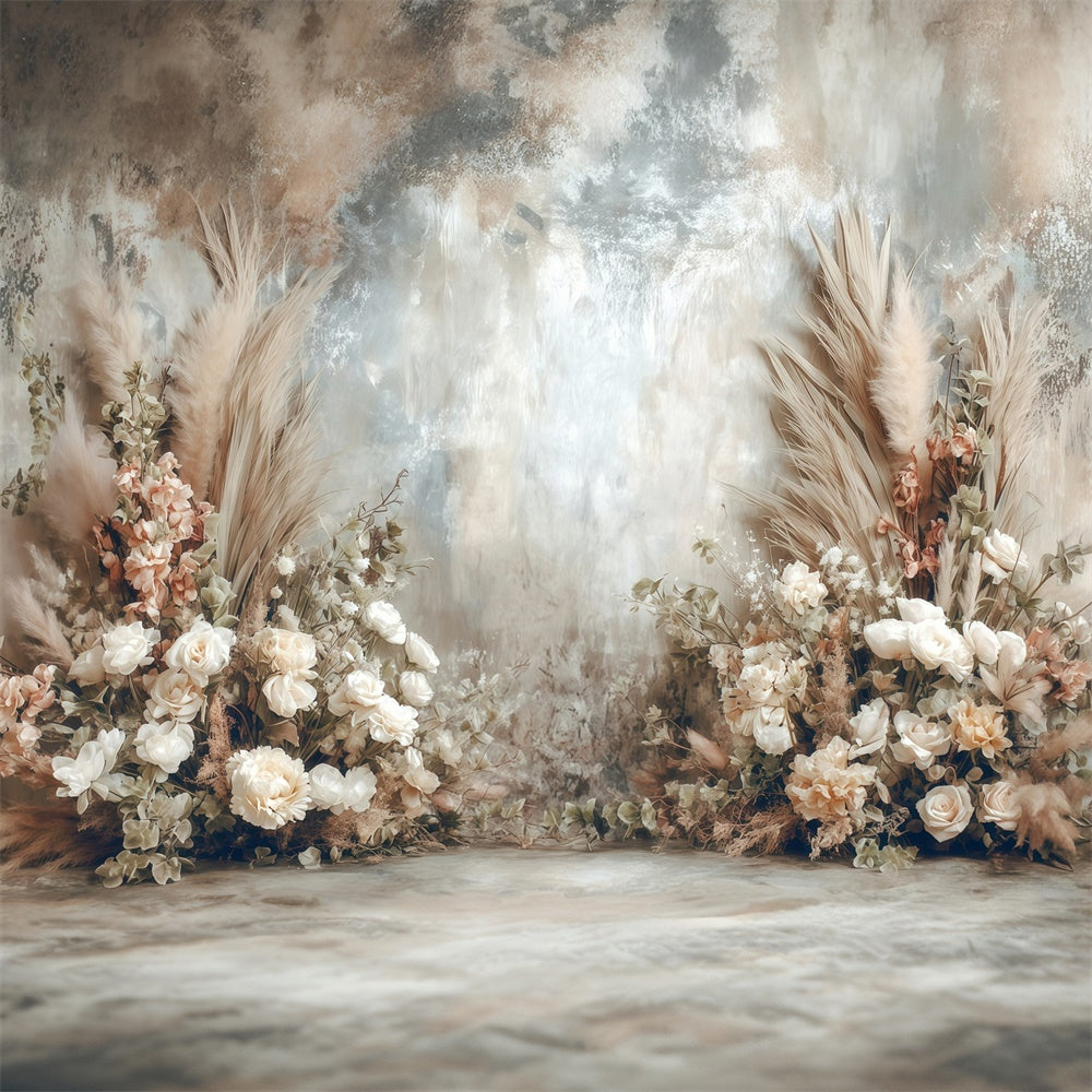 Bohemian Backdrop Beige Floral Botanical Backdrop MRR7-273