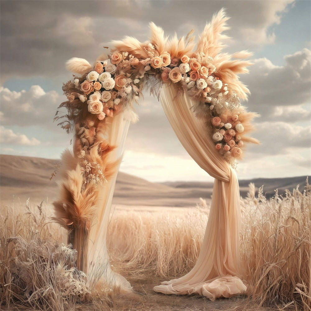 Bohemian Backdrops Rustic Field Ceremony Backdrop MRR7-276