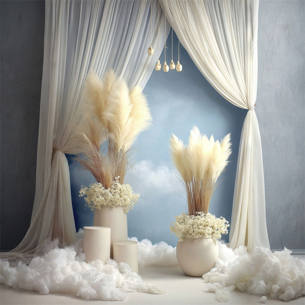 Boho Backdrop Photography Cloud Dream Pampas Backdrop MRR7-278