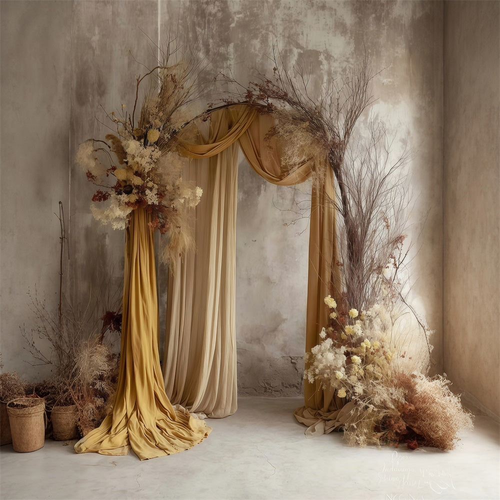 Boho Photo Backdrop Dried Bloom Elegance Backdrop MRR7-279