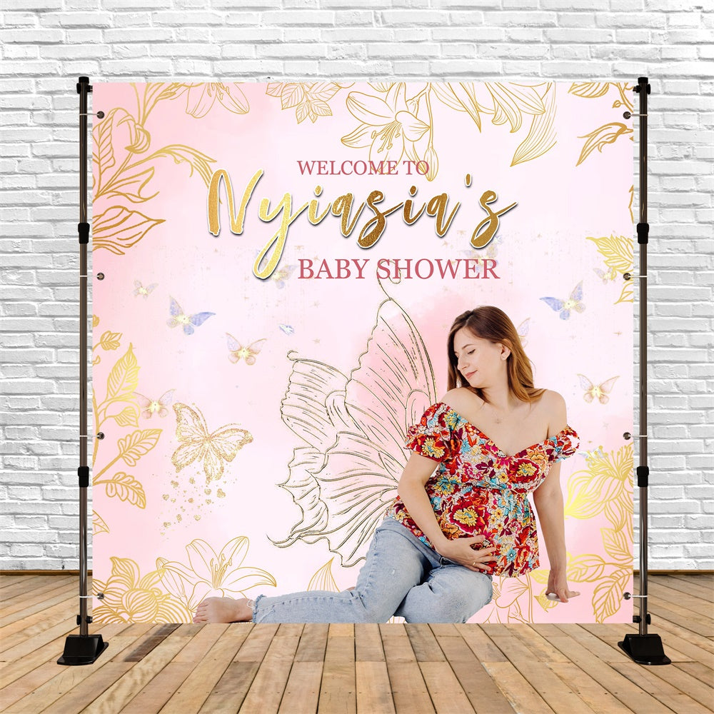 Baby Shower Photo Backdrop Butterfly Bloom Custom Backdrop MRR7-3