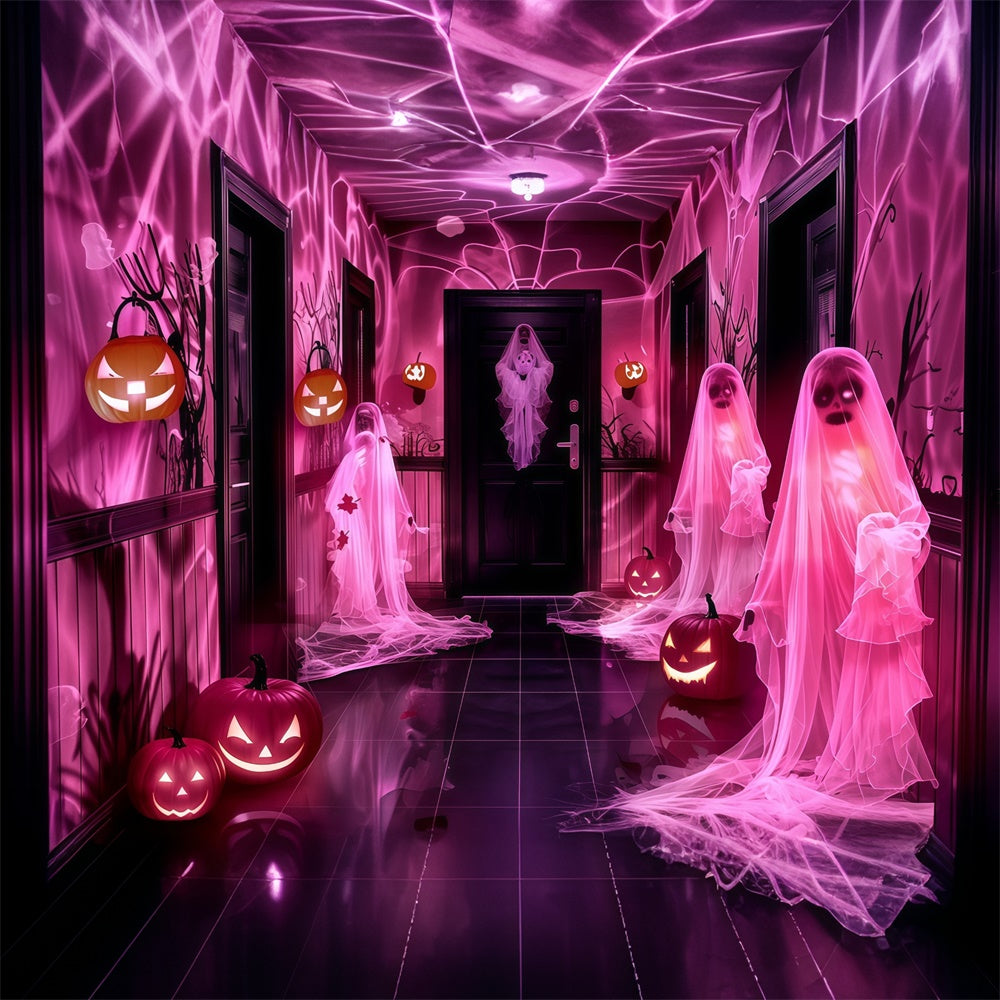 Halloween Wall Backdrop Glowing Ghosts Pumpkins Backdrop MRR7-31