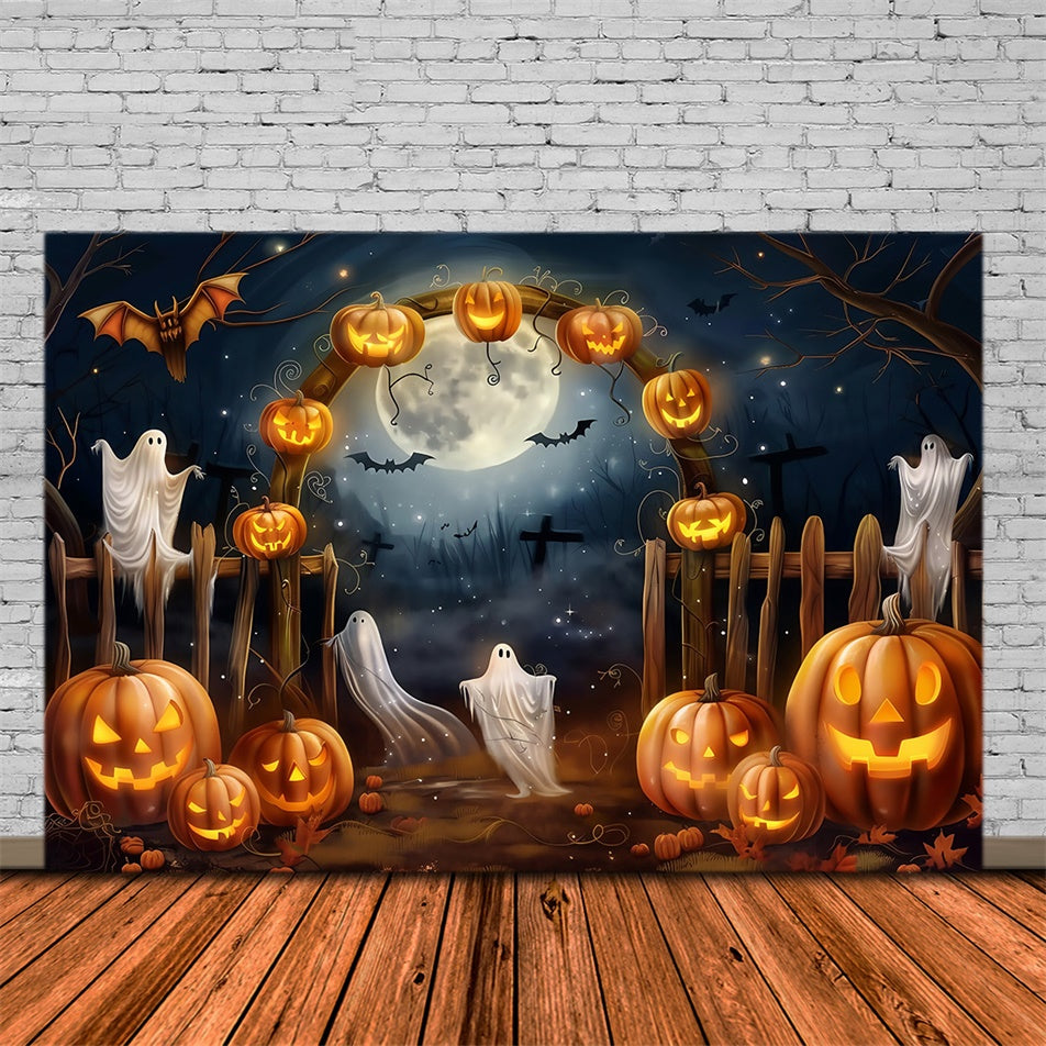 Halloween Moon Backdrop Haunted Harvest Archway Backdrop MRR7-37