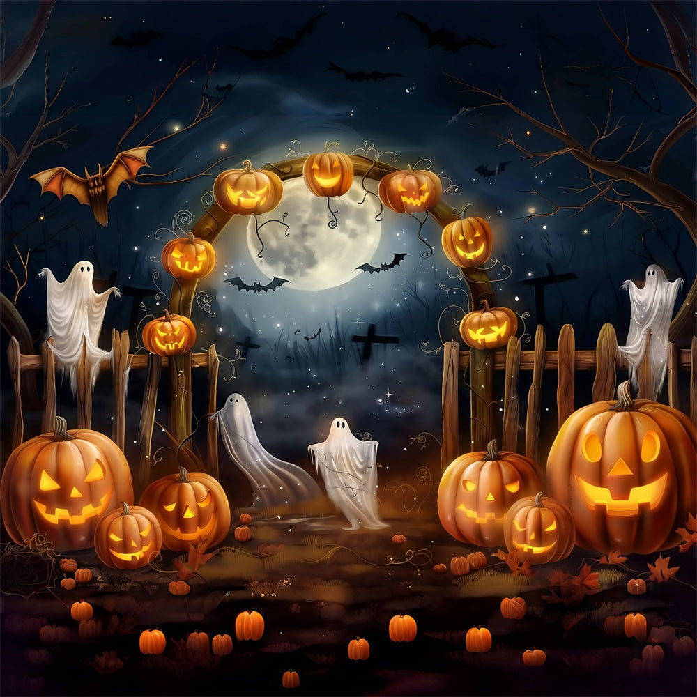Halloween Moon Backdrop Haunted Harvest Archway Backdrop MRR7-37