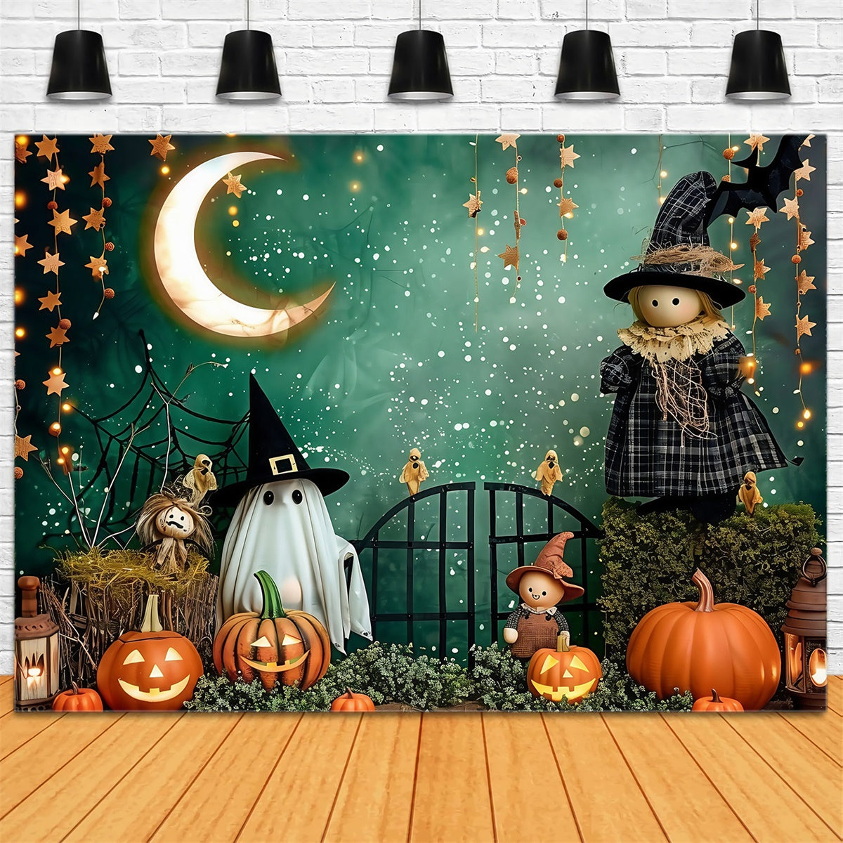 Cute Halloween Backdrop Moonlit Doll Parade Backdrop MRR7-40