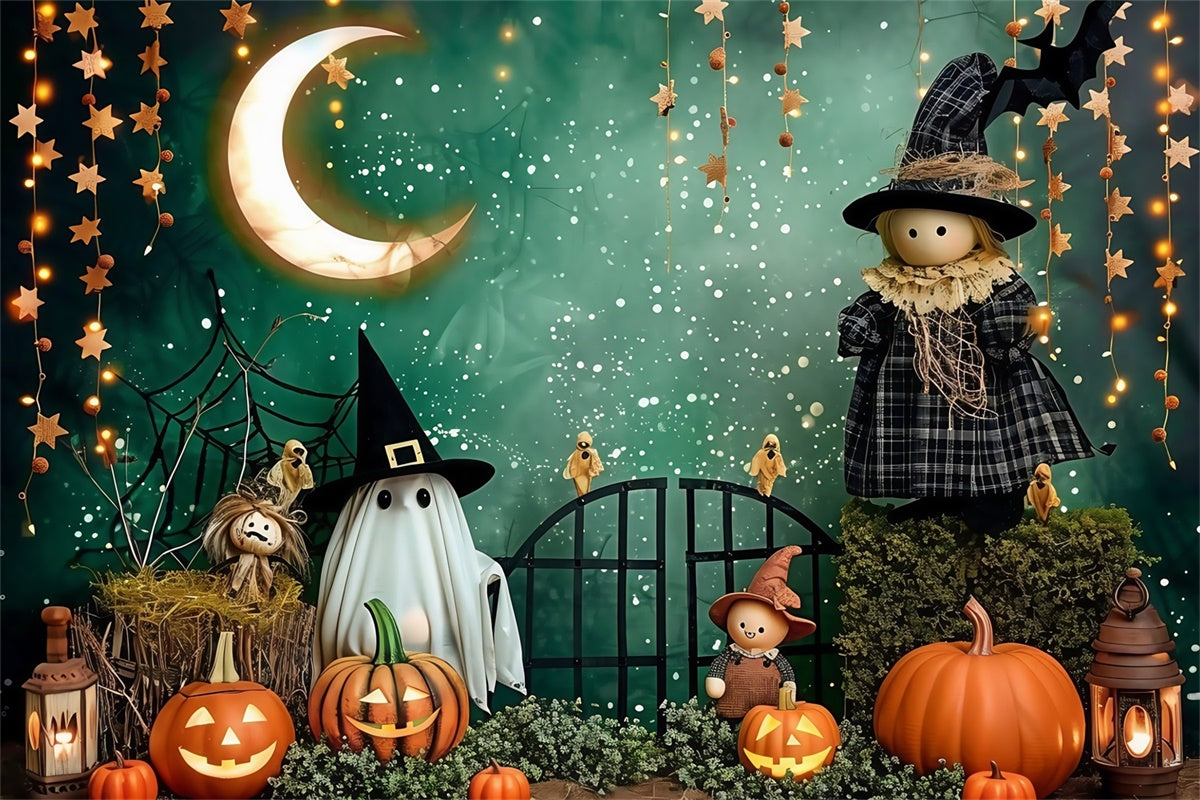Cute Halloween Backdrop Moonlit Doll Parade Backdrop MRR7-40