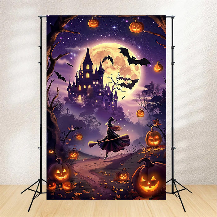 Halloween Witch Backdrop Moonlit Magic Ride Backdrop MRR7-51