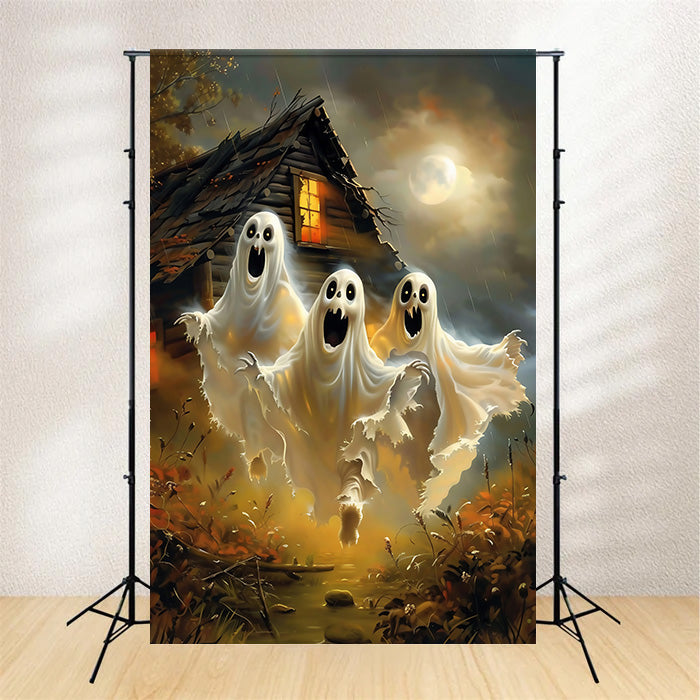 Photography Halloween Backdrop Moonlit Ghost Rush Backdrop MRR7-53