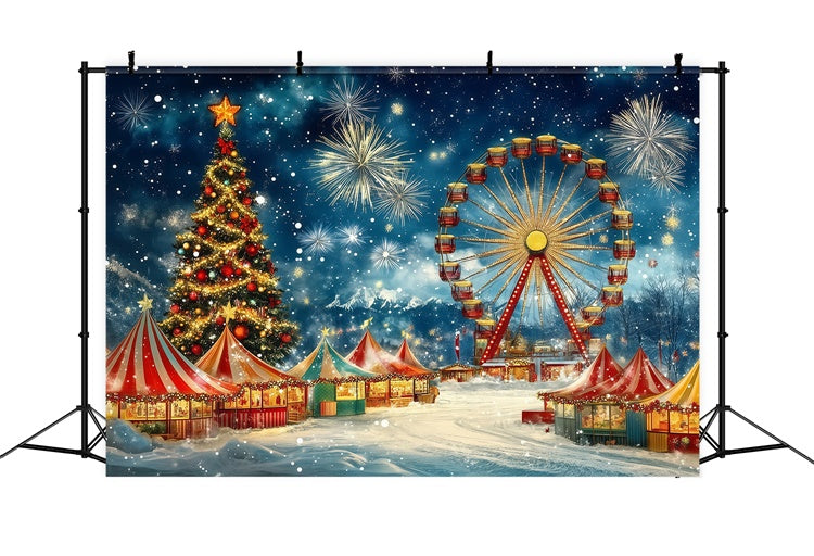 Christmas Backdrops Festive Winter Fairground Backdrop MRR7-58