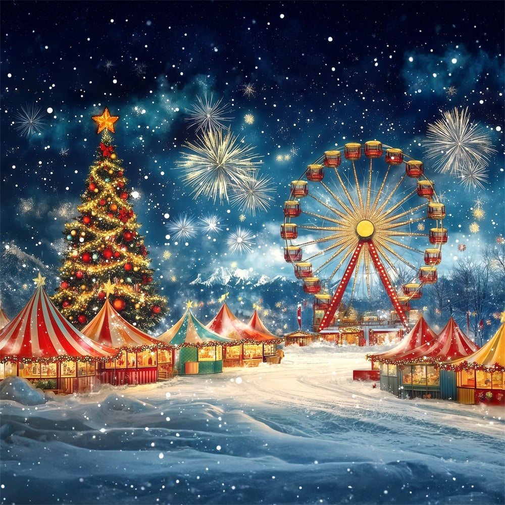 Christmas Backdrops Festive Winter Fairground Backdrop MRR7-58