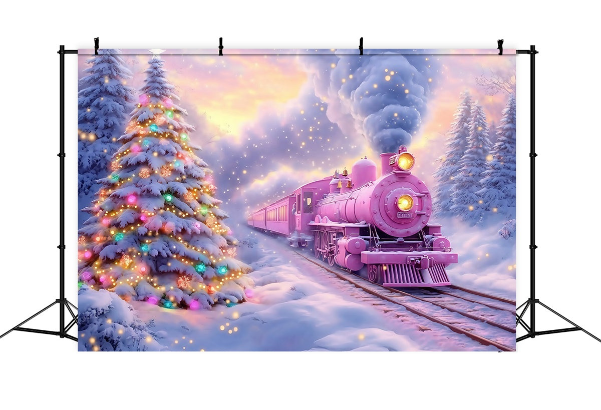 Christmas Photo Backdrops Magical Snow Journey Backdrop MRR7-61