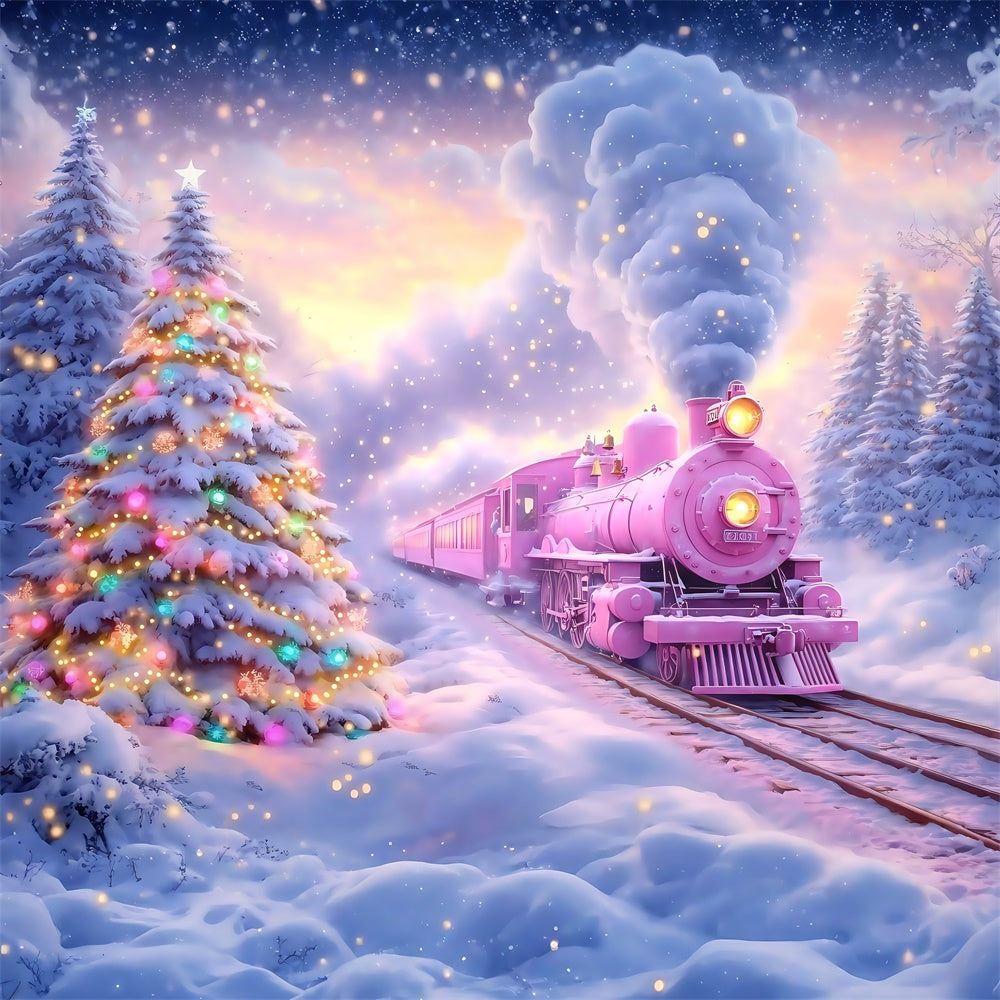 Christmas Photo Backdrops Magical Snow Journey Backdrop MRR7-61