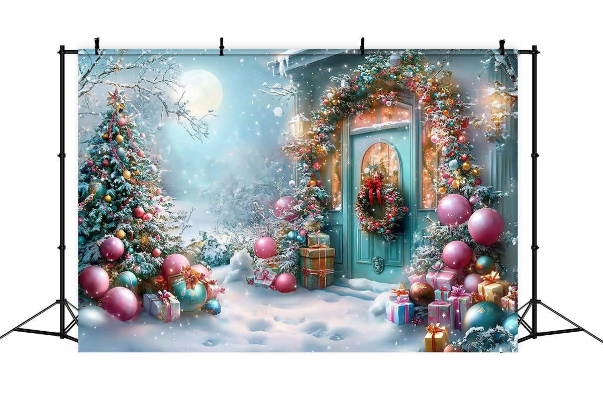 Christmas Backdrops Sparkle Christmas Porch Backdrop MRR7-62