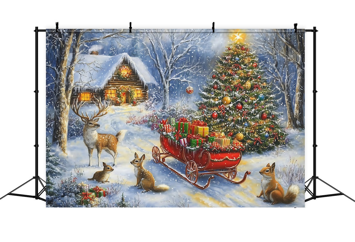 Christmas Backdrop Ideas Peaceful Winter Critter Backdrop MRR7-63