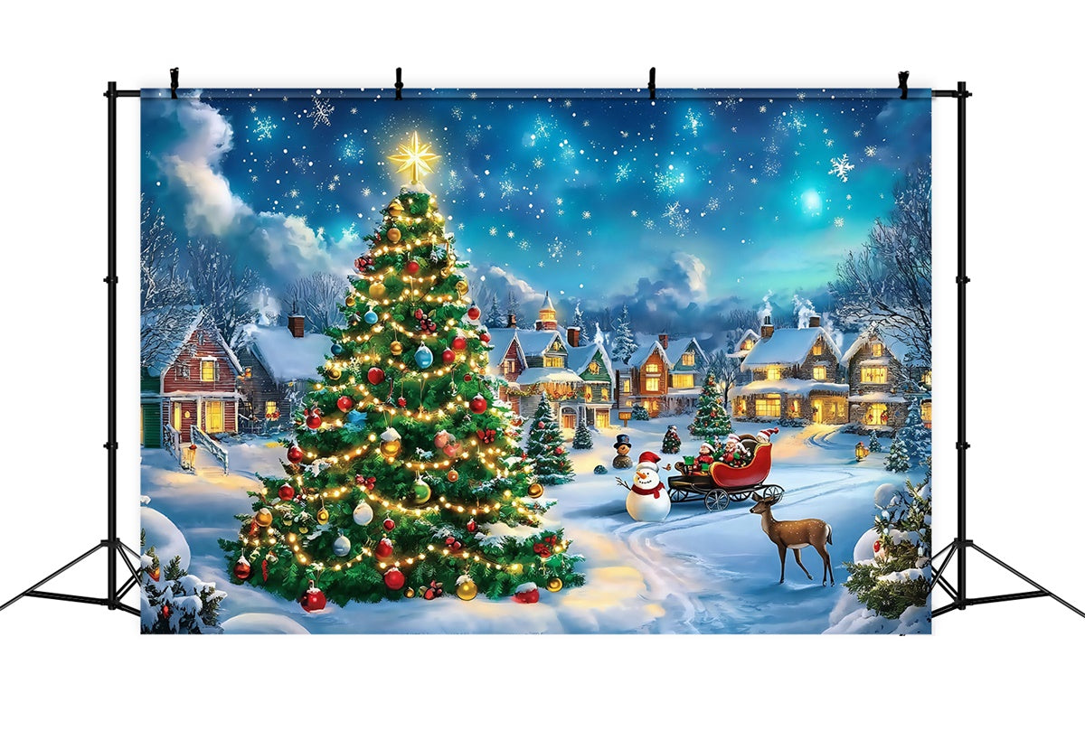 Christmas Village Backdrop Classic Holiday Charm Backdrop MRR7-64